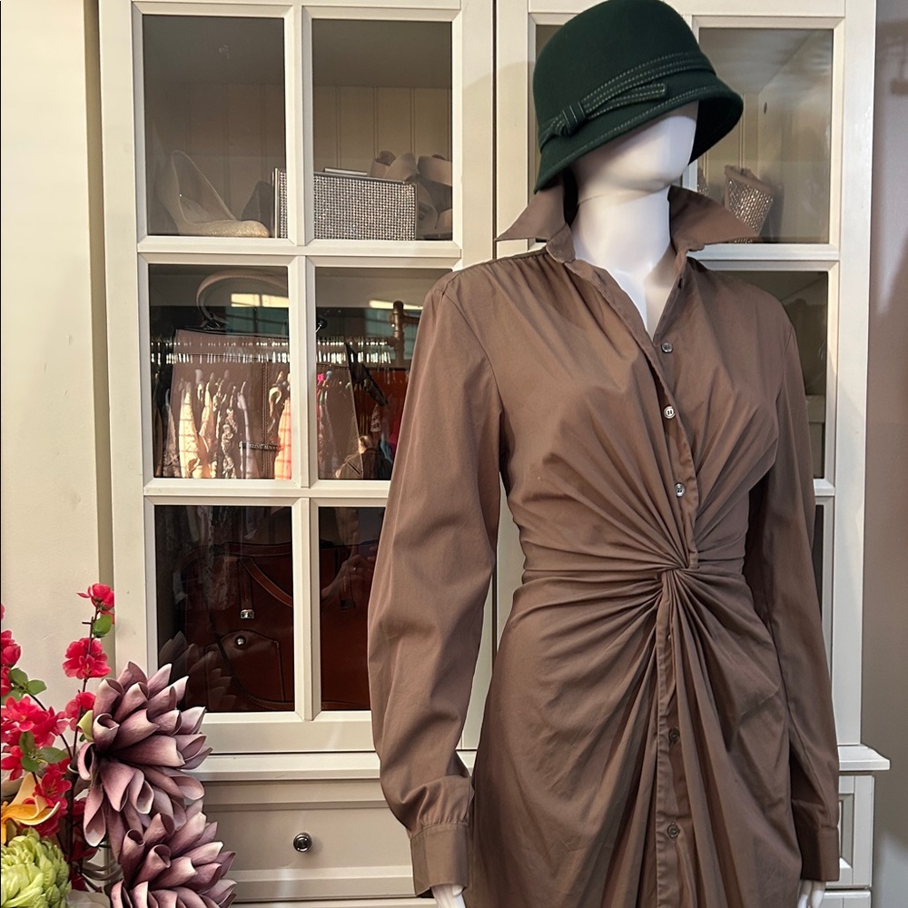 Michael Kors Taupe Long Sleeve Dress - Picture 4 of 16